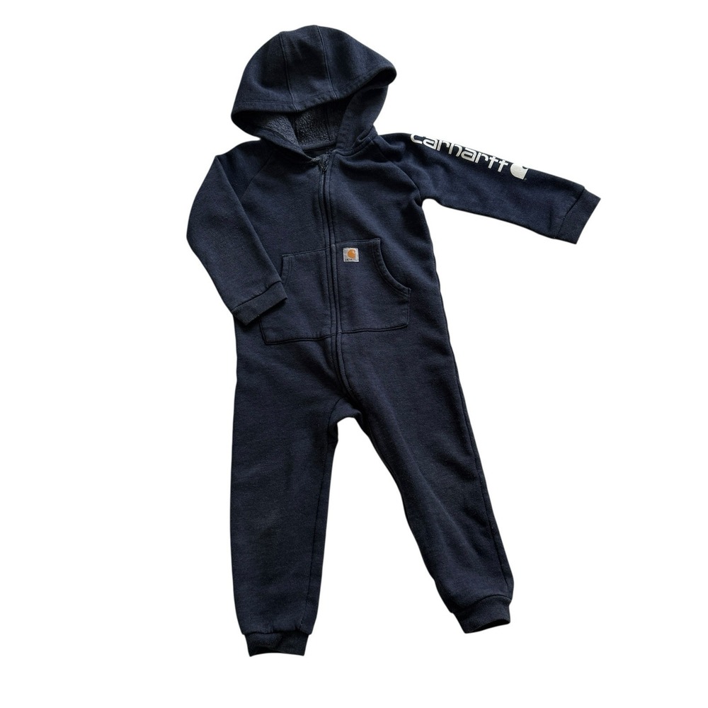 Carhartt Baby Infant Long Sleeve Fleece Zip‎ Front Coverall for 24m Blue